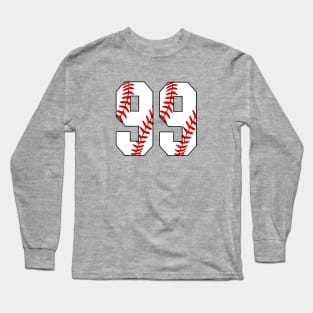 Baseball Number 99 #99 Baseball Shirt Jersey Favorite Player Biggest Fan Long Sleeve T-Shirt